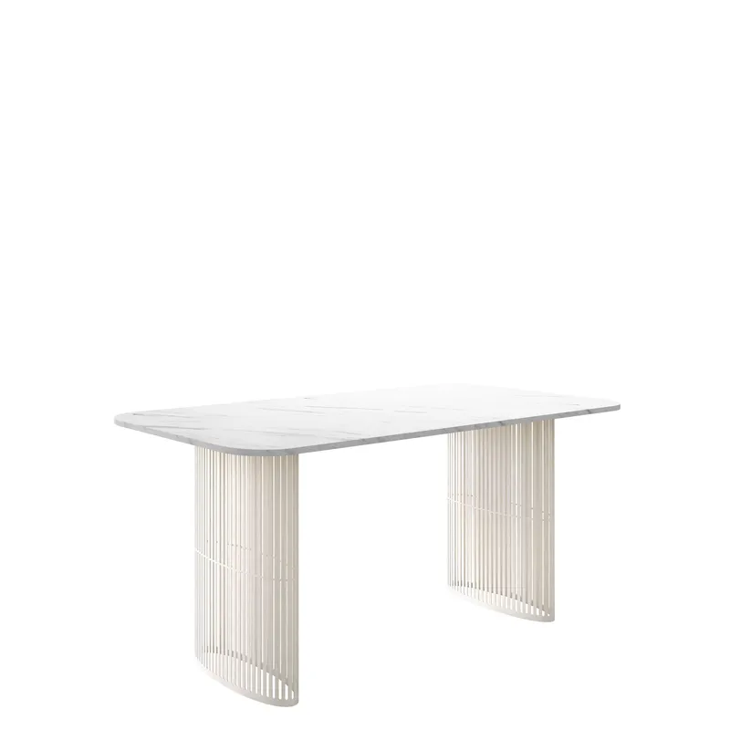 Mirion Matbord förlängningsbart 160-236 cm - beige / vit marmor - Möbler - Bord & matgrupp - Matbord & köksbord