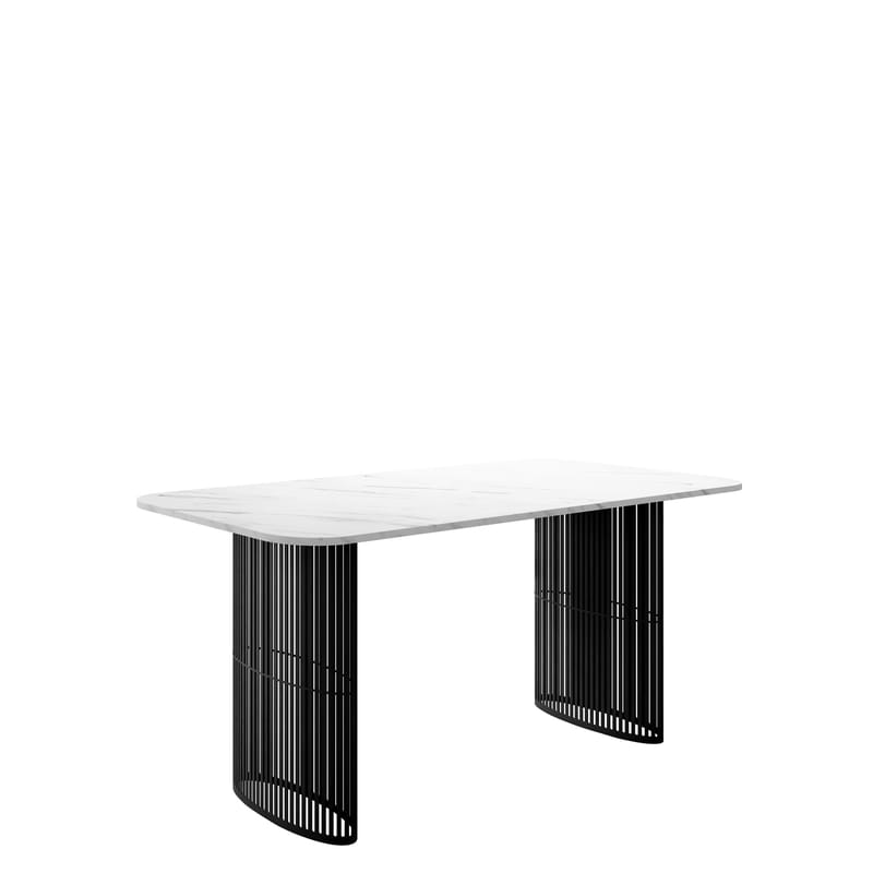 Mirion Matbord förlängningsbart 160-236 cm, svart / vit marmor