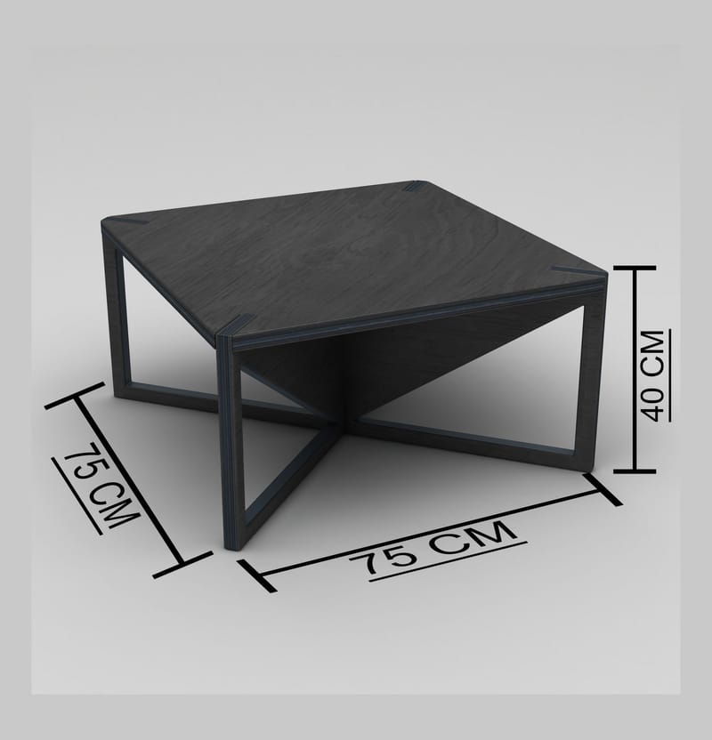 Mirona 75 cm Rektangulärt Soffbord i Björk - Svart - Möbler - Bord & matgrupp - Soffbord