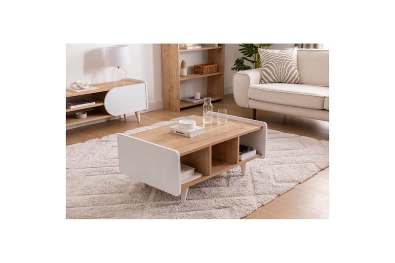 Mirra Soffbord 90 cm - Blå/Vit - Möbler - Bord & matgrupp - Soffbord