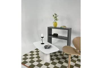 Miu Rektangulärt Soffbord 110 cm i Trä med Pelarfot och Rundade Hörn - Vit - Möbler - Bord & matgrupp - Soffbord