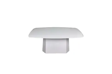 Miu Rektangulärt Soffbord 110 cm i Trä med Pelarfot och Rundade Hörn - Vit - Möbler - Bord & matgrupp - Soffbord
