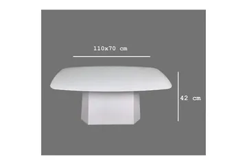 Miu Rektangulärt Soffbord 110 cm i Trä med Pelarfot och Rundade Hörn - Vit - Möbler - Bord & matgrupp - Soffbord