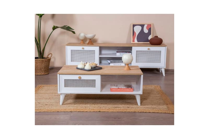 Mjudi Soffbord 55 cm - Brun/Vit - Möbler - Bord & matgrupp - Soffbord