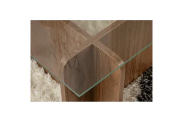Mony Rektangulärt Soffbord 105 cm i Glas och Trä - Klar - Möbler - Bord & matgrupp - Soffbord