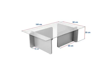 Mony Rektangulärt Soffbord 105 cm i Glas och Trä - Klar - Möbler - Bord & matgrupp - Soffbord