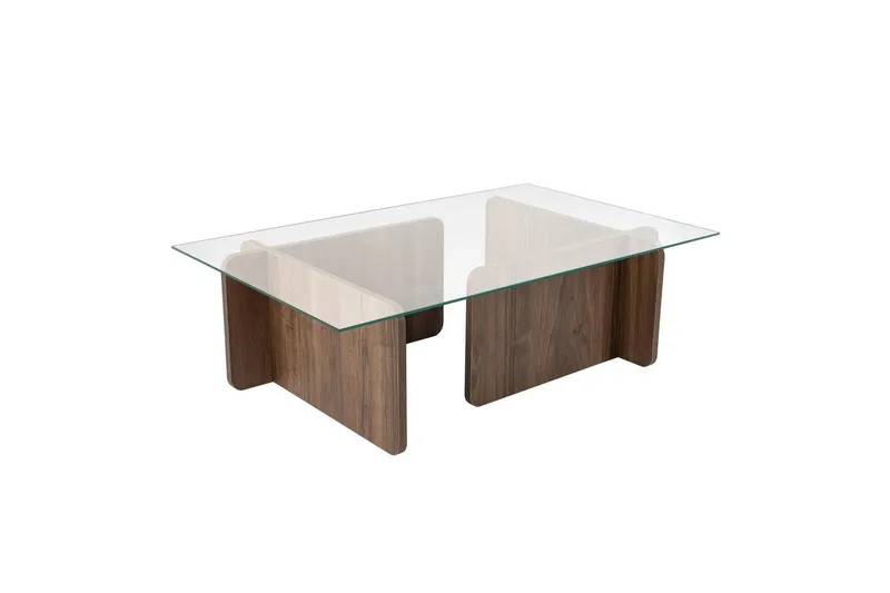 Mony Rektangulärt Soffbord 105 cm i Glas och Trä - Klar - Möbler - Bord & matgrupp - Soffbord