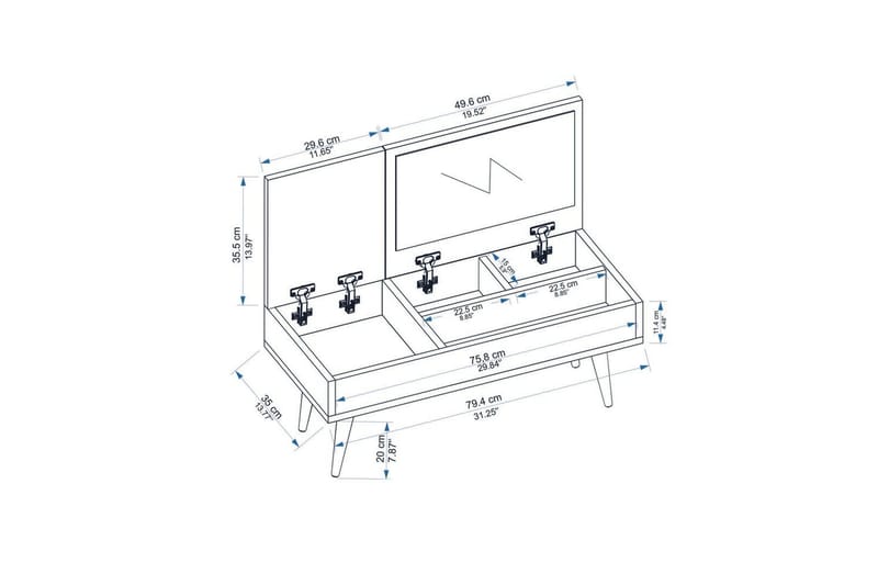Morven Sminkbord 79,4 cm - Vit - Möbler - Bord & matgrupp - Sminkbord & toalettbord