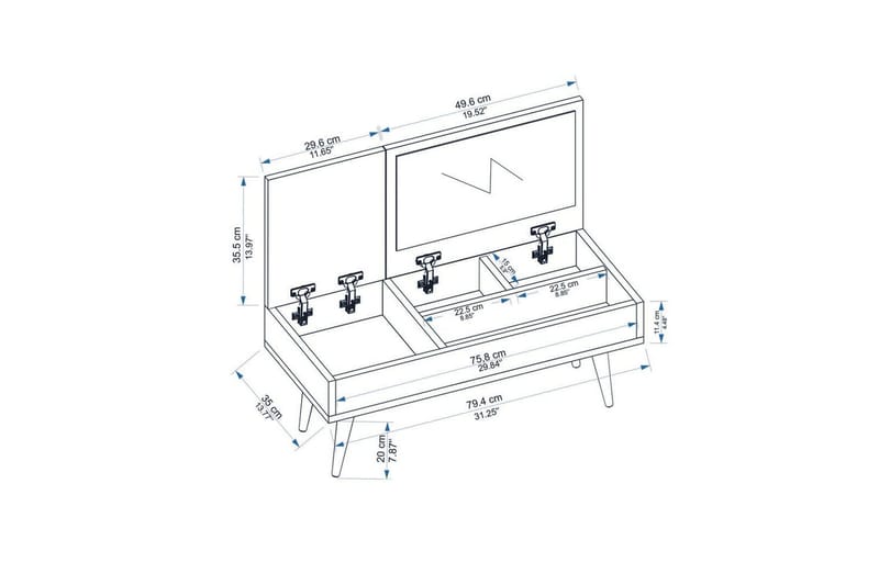 Morven Sminkbord 79,4 cm - Vit - Möbler - Bord & matgrupp - Sminkbord & toalettbord
