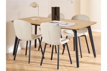 Motona Matgrupp 160 cm + 4 st Amrita Matstolar - Svart/Beige - Möbler - Bord & matgrupp - Matgrupp