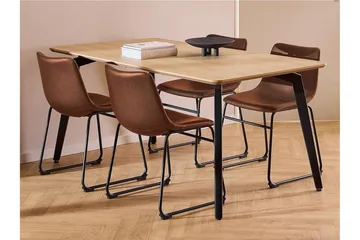 Motona Matgrupp 160 cm + 4 st Romia Matstolar - Svart - Möbler - Bord & matgrupp - Matgrupp