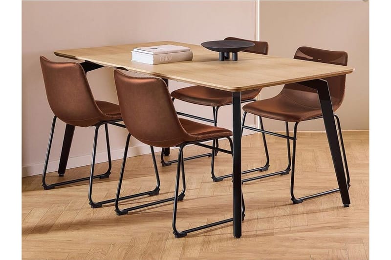 Motona Matgrupp 160 cm + 4 st Romia Matstolar, Svart