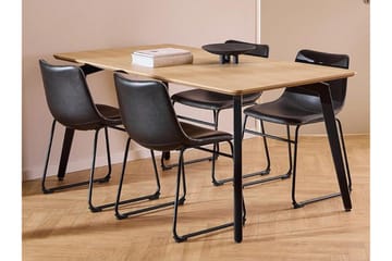 Motona Matgrupp 160 cm + 4 st Romia Matstolar - Svart/Brun - Möbler - Bord & matgrupp - Matgrupp