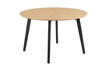 Motona Matgrupp Rund 120 cm + 4 st Amrita Matstolar - Svart/Beige - Möbler - Bord & matgrupp - Matgrupp