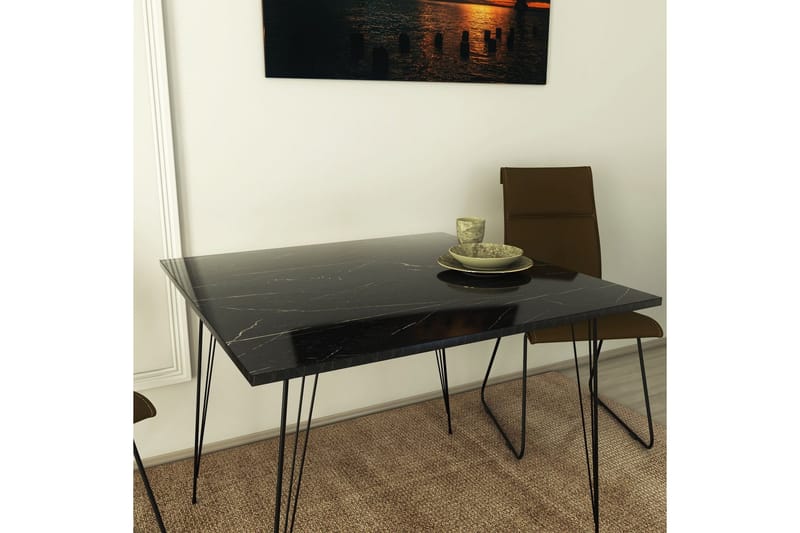 Murtwell Bord 90 cm - Svart/Vit - Möbler - Bord & matgrupp - Marmorbord