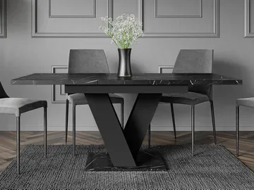 Nand Förlängningsbart Matbord 120-160 cm Rektangulär - Svart - Möbler - Bord & matgrupp - Matbord & köksbord