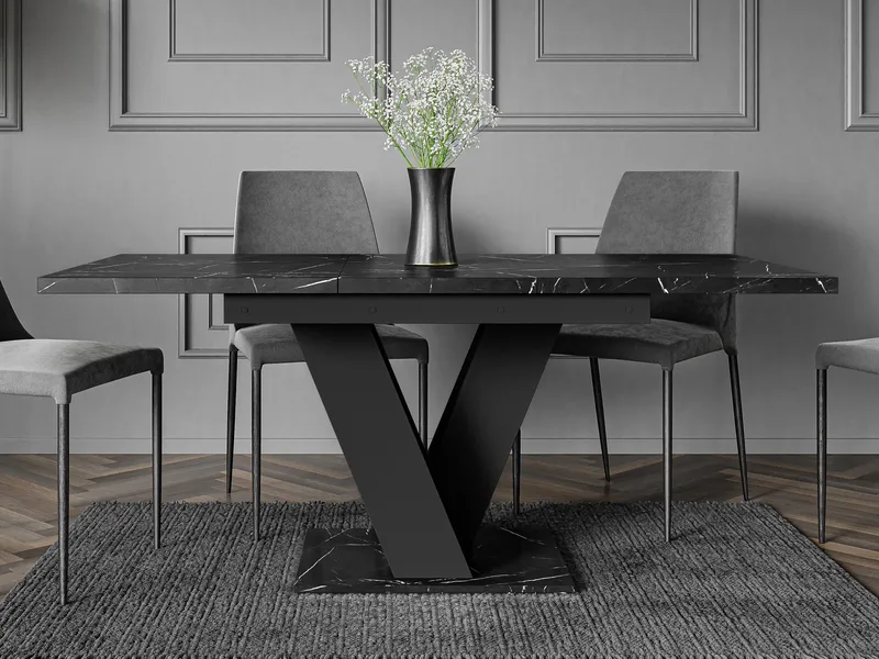 Nand Förlängningsbart Matbord 120-160 cm Rektangulär - Svart - Möbler - Bord & matgrupp - Matbord & köksbord