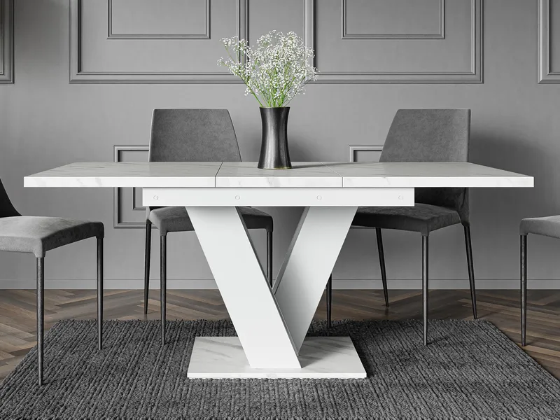 Nand Förlängningsbart Matbord 120-160 cm Rektangulär - Vit - Möbler - Bord & matgrupp - Matbord & köksbord