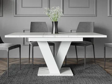 Nand Förlängningsbart Matbord 120-160 cm Rektangulär - Vit - Möbler - Bord & matgrupp - Matbord & köksbord