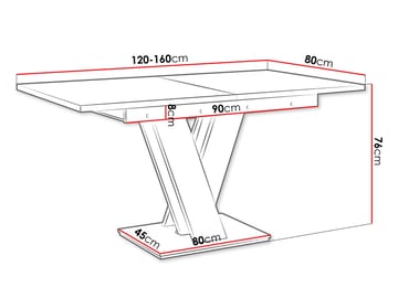 Nand Förlängningsbart Matbord 120-160 cm Rektangulär - Vit - Möbler - Bord & matgrupp - Matbord & köksbord