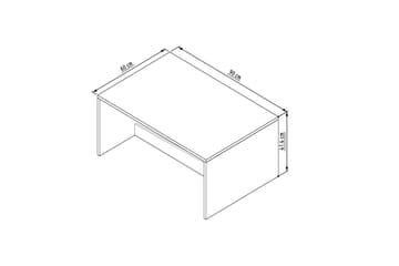 Naro 90 cm Rektangulärt Soffbord i Trä med Räfflad Bordsskiva - Vit - Möbler - Bord & matgrupp - Soffbord