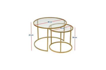 Naruram Soffbord 60 cm - Guld/Transparent - Möbler - Bord & matgrupp - Soffbord