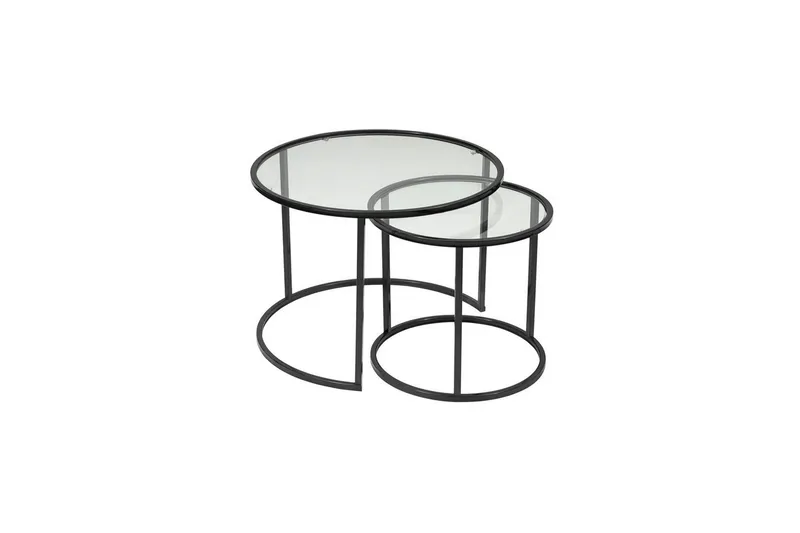 Naruram Soffbord 60 cm, Svart/Transparent