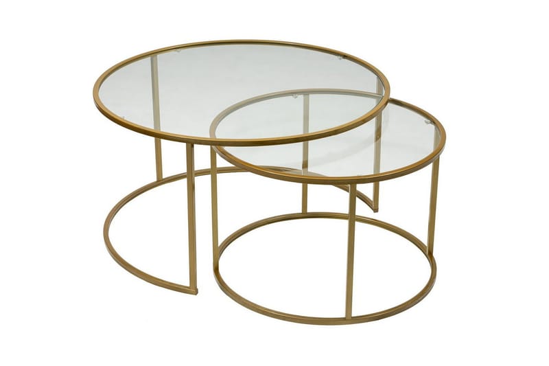 Naruram Soffbord 80 cm, Guld/Transparent