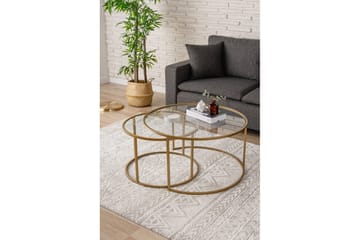 Naruram Soffbord 80 cm - Guld/Transparent - Möbler - Bord & matgrupp - Soffbord