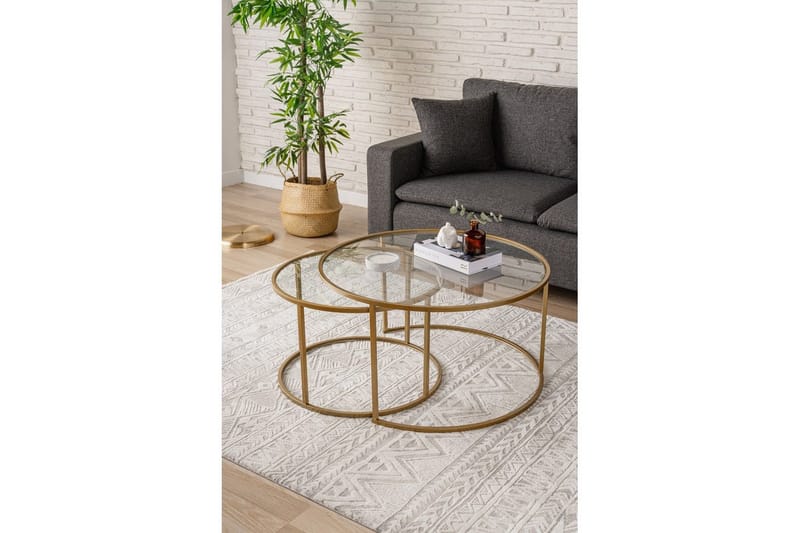 Naruram Soffbord 80 cm - Guld/Transparent - Möbler - Bord & matgrupp - Soffbord