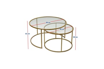 Naruram Soffbord 80 cm - Guld/Transparent - Möbler - Bord & matgrupp - Soffbord