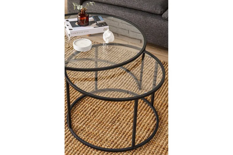 Naruram Soffbord 80 cm - Svart/Transparent - Möbler - Bord & matgrupp - Soffbord