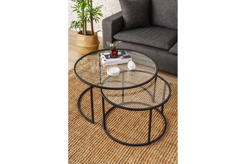 Naruram Soffbord 80 cm - Svart/Transparent - Möbler - Bord & matgrupp - Soffbord