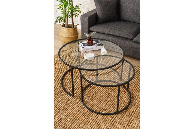 Naruram Soffbord 80 cm - Svart/Transparent - Möbler - Bord & matgrupp - Soffbord