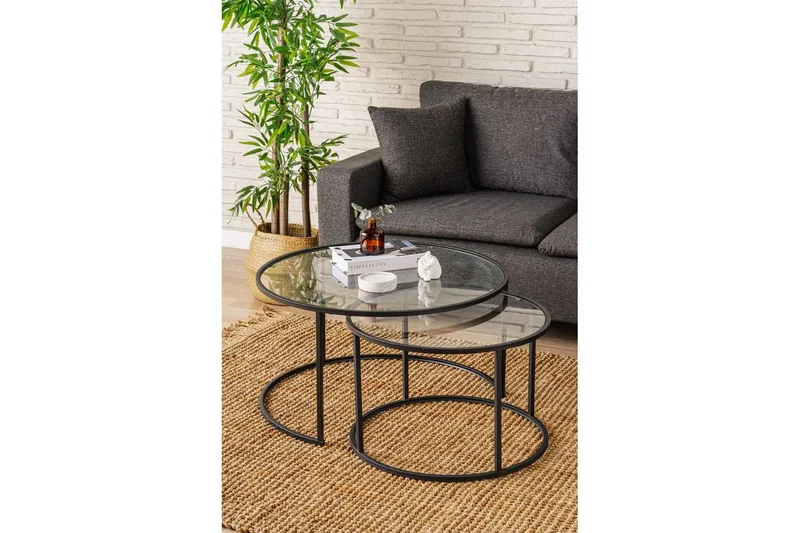 Naruram Soffbord 80 cm - Svart/Transparent - Möbler - Bord & matgrupp - Soffbord