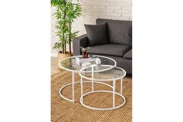 Naruram Soffbord 80 cm - Vit/Transparent - Möbler - Bord & matgrupp - Soffbord