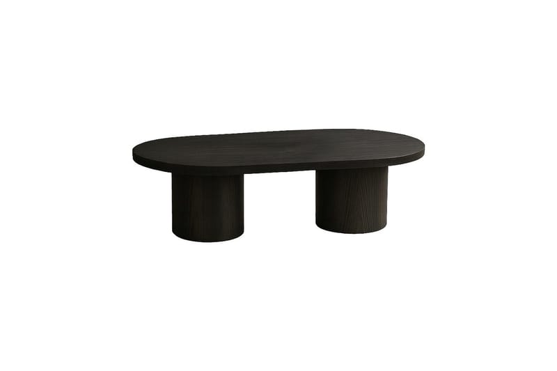 Narvik 120 cm Ovalt Soffbord i Mörkt Trä - Svart - Möbler - Bord & matgrupp - Soffbord