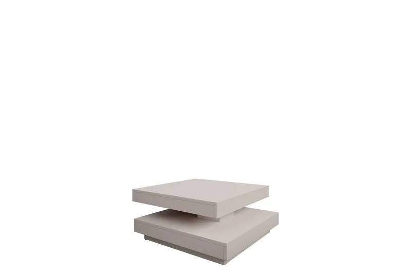 Nenani 70 cm Kvadratiskt Soffbord med Vridbar Tvådelad Bordsskiva i Trä, Beige