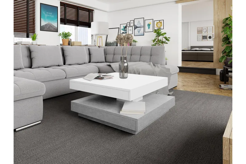 Nenani Soffbord 70 cm - Grå/Vit - Möbler - Bord & matgrupp - Soffbord