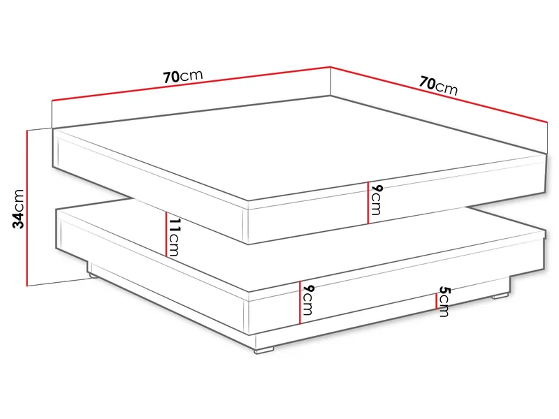 Nenani Soffbord 70 cm - Möbler - Bord & matgrupp - Soffbord - Soffbord med förvaring