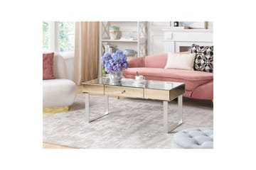 Nesle Rektangulärt Soffbord med Lådor 110 cm i Glas - Spegelsilver - Möbler - Bord & matgrupp - Soffbord