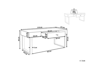 Nesle Rektangulärt Soffbord med Lådor 110 cm i Glas - Spegelsilver - Möbler - Bord & matgrupp - Soffbord
