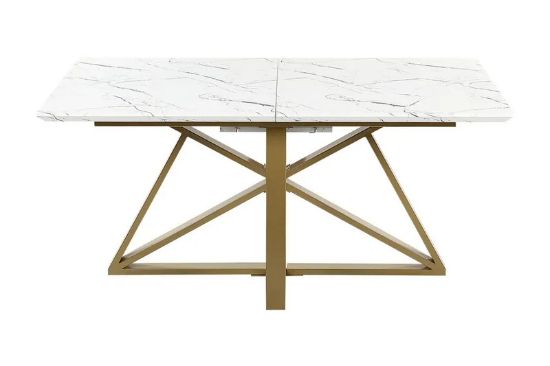 Nettuno Matbord Förlängningsbart 160-200x90 cm - Vit/Guld - Möbler - Bord & matgrupp - Matbord & köksbord