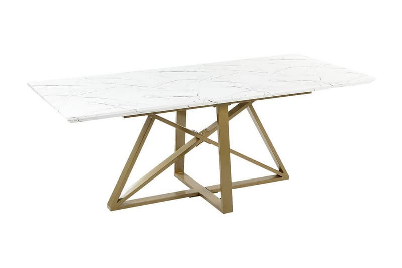 Nettuno Matbord Förlängningsbart 160-200x90 cm - Vit/Guld - Möbler - Bord & matgrupp - Matbord & köksbord