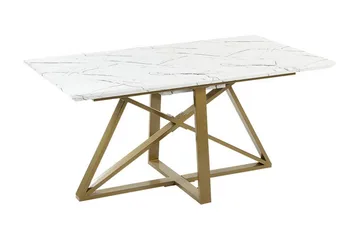 Nettuno Matbord Förlängningsbart 160-200x90 cm - Vit/Guld - Möbler - Bord & matgrupp - Matbord & köksbord