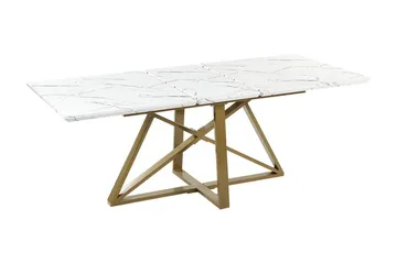 Nettuno Matbord Förlängningsbart 160-200x90 cm - Vit/Guld - Möbler - Bord & matgrupp - Matbord & köksbord