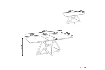 Nettuno Matbord Förlängningsbart 160-200x90 cm - Vit/Guld - Möbler - Bord & matgrupp - Matbord & köksbord