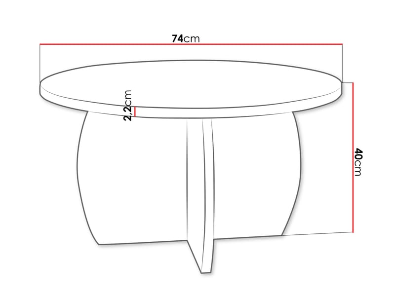 Neyloren 74 cm Runt Soffbord i Målat Trä - Vit - Möbler - Bord & matgrupp - Soffbord