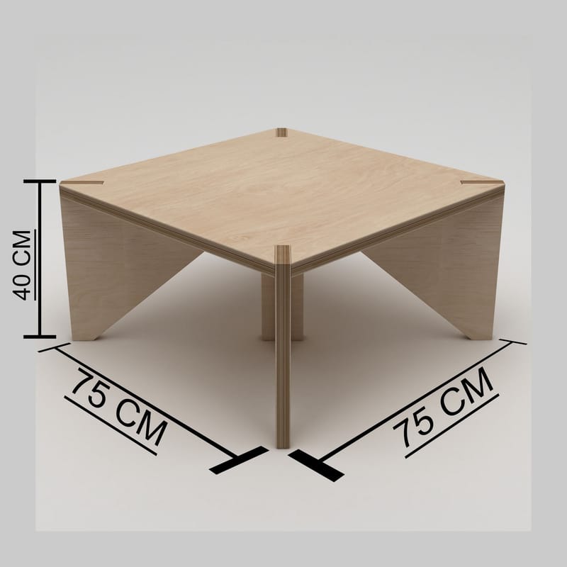 Nirena Litet Kvadratiskt Soffbord 75 cm i Björk - Beige - Möbler - Bord & matgrupp - Soffbord