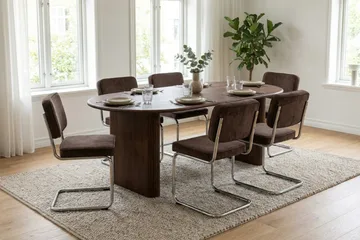 Noira Förlängningsbart Matbord 160/220x100 cm Fanér - Valnöt - Möbler - Bord & matgrupp - Matbord & köksbord